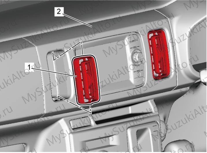Center ventilation louver: снятие и установка
