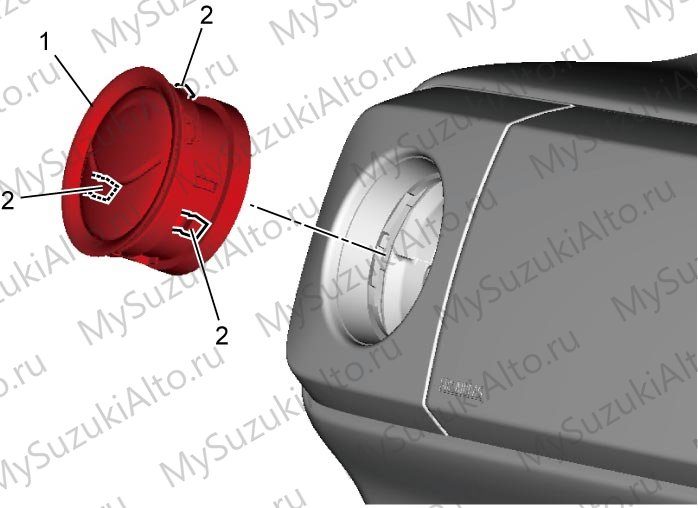 Боковой ventilation louver: снятие и установка — илл. 2