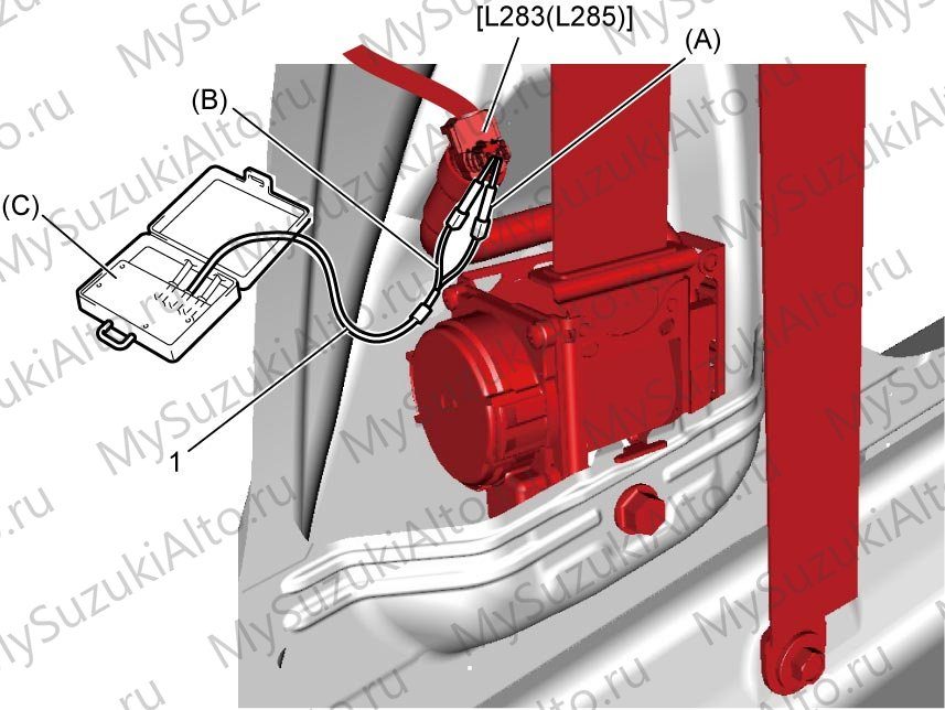 Код B1064-1A/B1065-1A: проверка цепи