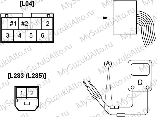 Код B1064-1B/B1065-1B: проверка цепи