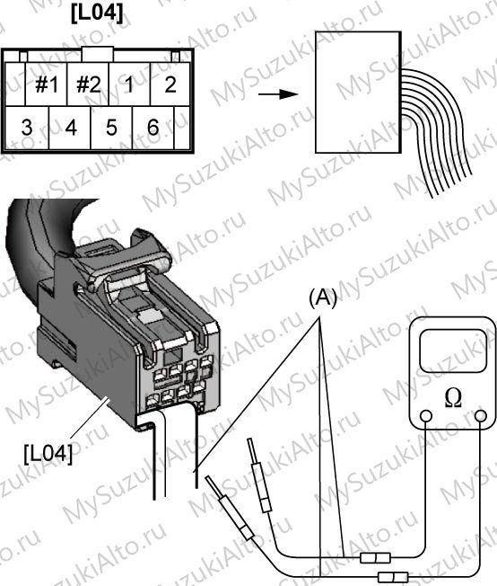 Код B1064-1A/B1065-1A: проверка цепи — илл. 2